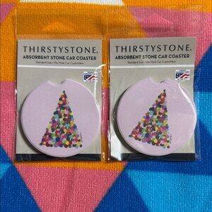 Thirstystone Pastel and Multicolor Stone Car Coasters